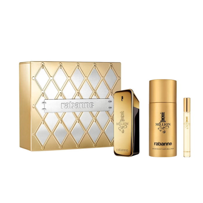 Rabanne 1 Million Coffret Cadeau Homme - Eau de Toilette 100 ml, Déodorant 150 ml et Miniature 10 ml