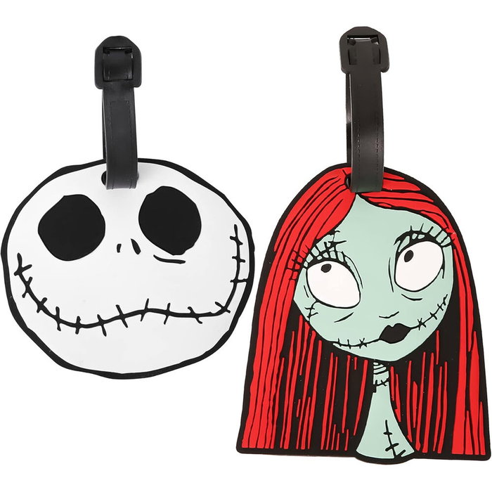 PEERS HARDY - Set de 2 Étiquettes de Bagage en Silicone Haute Qualité - Licence Disney La Nuit Avant Noël