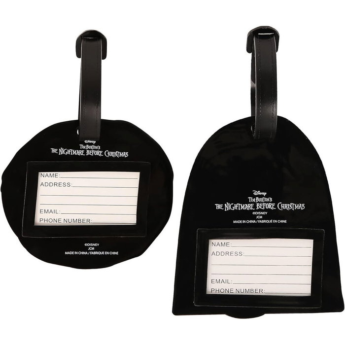 PEERS HARDY - Set de 2 Étiquettes de Bagage en Silicone Haute Qualité - Licence Disney La Nuit Avant Noël