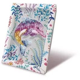 LANSAY 20326 - Kit de création - Collection Sequins Dauphin - Jeu d'activité manuelle pour réaliser une illustration avec sequins et épingles