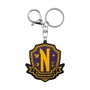 Karactermania Porte-clés Mercredi (Wednesday) Nevermore Academy - Escudo (Blason) - PVC Souple - 0.6 x 6 x 6 cm