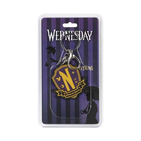 Karactermania Porte-clés Mercredi (Wednesday) Nevermore Academy - Escudo (Blason) - PVC Souple - 0.6 x 6 x 6 cm Karactermania Porte-clés Mercredi (Wednesday) Nevermore Academy - Escudo (Blason) - PVC Souple - 0.6 x 6 x 6 cm