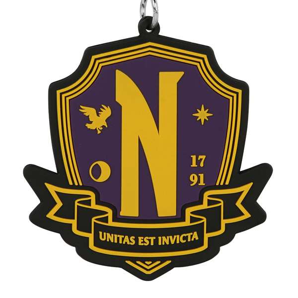 Karactermania Porte-clés Mercredi (Wednesday) Nevermore Academy - Escudo (Blason) - PVC Souple - 0.6 x 6 x 6 cm Karactermania Porte-clés Mercredi (Wednesday) Nevermore Academy - Escudo (Blason) - PVC Souple - 0.6 x 6 x 6 cm