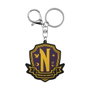 Karactermania Porte-clés Mercredi (Wednesday) Nevermore Academy - Escudo (Blason) - PVC Souple - 0.6 x 6 x 6 cm