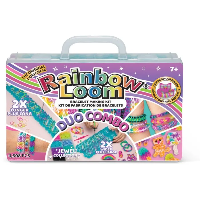 Rainbow Loom Duo Combo - Kit créatif bracelets avec 4000 élastiques Rainbow Loom Duo Combo - Kit créatif bracelets avec 4000 élastiques