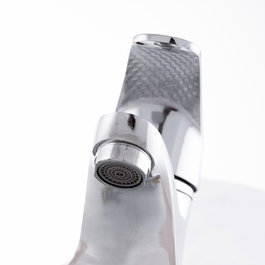 Robinet d'évier en alliage de zinc chrome eau chaude-froide bec bas levier unique