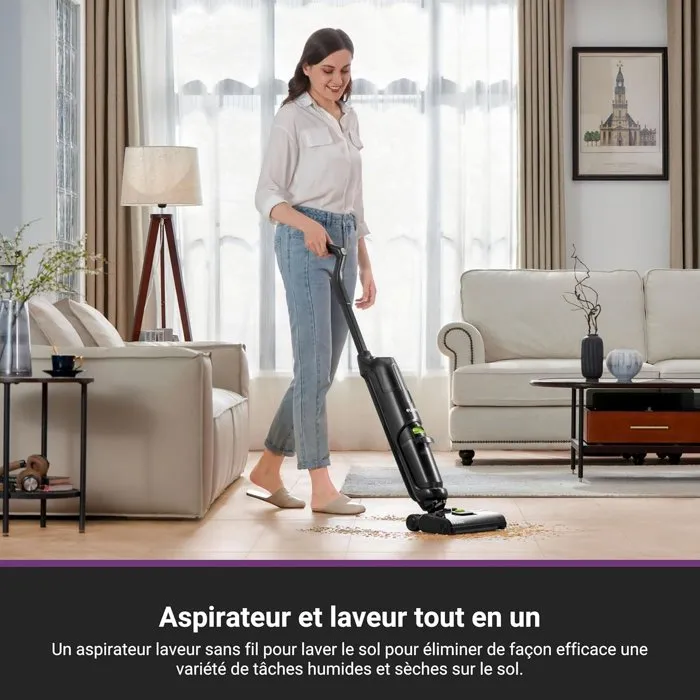 Eureka NEW400 - Aspirateur laveur sans fil autonettoyant pour sols durs (parquet, carrelage) - Autonomie 30 min - Léger et compact Eureka NEW400 - Aspirateur laveur sans fil autonettoyant pour sols durs (parquet, carrelage) - Autonomie 30 min - Léger et compact