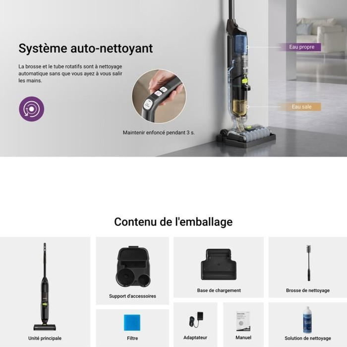 Eureka NEW400 Aspirateur laveur sans fil Noir