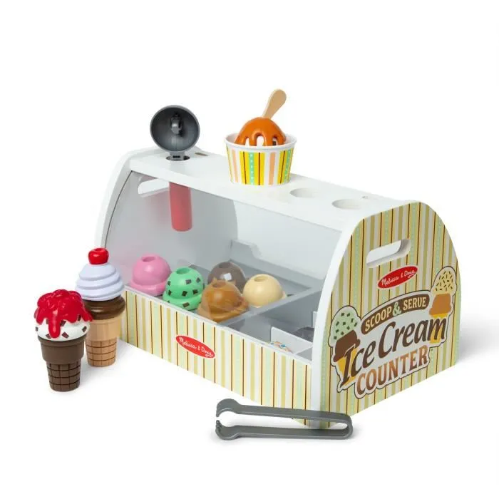 Melissa & Doug - Jeu d'imitation en bois - Distributeur de glaces et crèmes glacées - Coffret complet de 28 pièces - Pour enfant dès 3 ans Melissa & Doug - Jeu d'imitation en bois - Distributeur de glaces et crèmes glacées - Coffret complet de 28 pièces - Pour enfant dès 3 ans