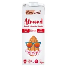 Ecomil Bebida De Almendras Nature 1Lt 6Uds Bio S/A Boisson Amande Bio Sans Sucre Vegan Pack 6L