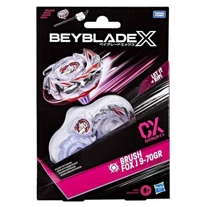 Hasbro BeyBladeX Starter Pack Brush Fox J 9-70GR CX, Toupie de type attaque