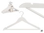 Kipit Lot de 8 Cintres Blancs en Bois et Métal 43x23 cm (Set de 8)