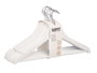 Kipit Lot de 8 Cintres Blancs en Bois et Métal 43x23 cm (Set de 8)