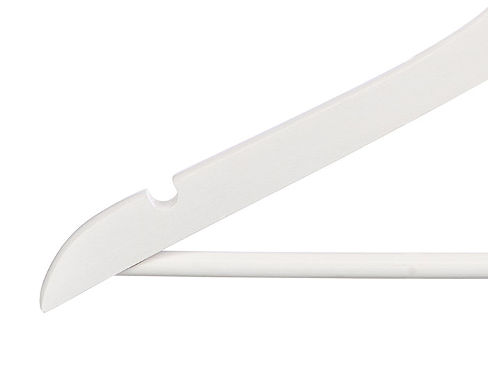 Kipit Lot de 8 Cintres Blancs en Bois et Métal 43x23 cm (Set de 8)