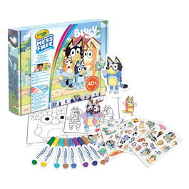 Crayola Color Wonder Super Set Activités Bluey - 75-7171 - 27 Pages à Colorier, 8 Marqueurs Sans Tâche, Stickers Métalliques - Jeu de Coloriage Sans Bazar +3 ans