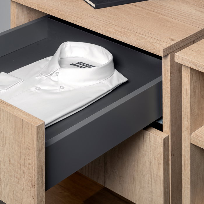 Emuca Tiroir extérieur Vertex Push Synchro avec réglages 3D, hauteur 178mm, 40kg, profondeur 400mm, Acier, Gris antracite Emuca Tiroir extérieur Vertex Push Synchro avec réglages 3D, hauteur 178mm, 40kg, profondeur 400mm, Acier, Gris antracite