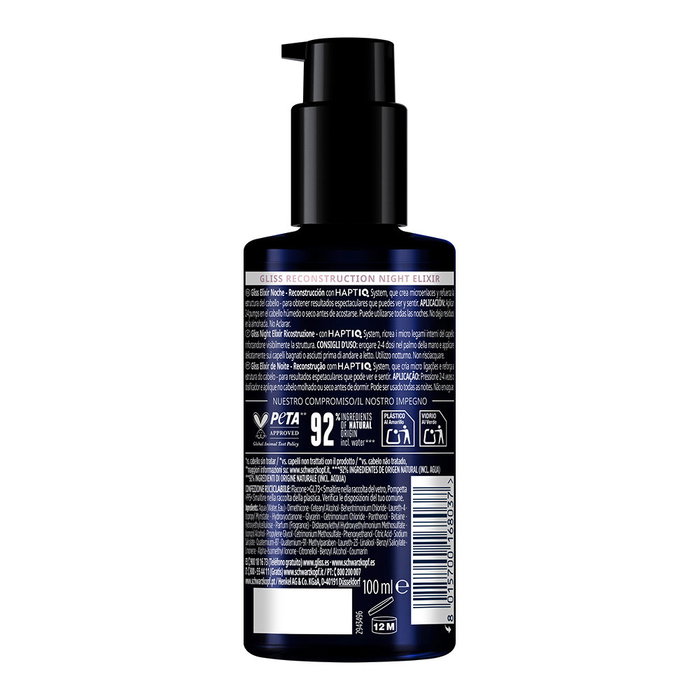 Schwarzkopf Mass Market GLISS NIGHT ELIXIR Sérum Pointes Fourchues, Réparation Cheveux Endommagés, 100 ml Schwarzkopf Mass Market GLISS NIGHT ELIXIR Sérum Pointes Fourchues, Réparation Cheveux Endommagés, 100 ml