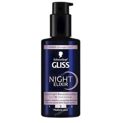 Schwarzkopf Mass Market Gliss Night Elixir Sérum Pointes Fourchues 100 ml Schwarzkopf Mass Market Gliss Night Elixir Sérum Pointes Fourchues 100 ml