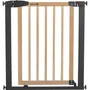 Safety 1st Barrière de Sécurité Simply Close en Bois & Métal, Ajustable 73-80 cm, Sans Perçage, Ouverture à une Main, Double Verrouillage, Design Naturel et Graphite