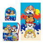 Cerdá Serviette de bain avec sac de rangement et bonnet Paw Patrol 33 x 27 x 7 cm