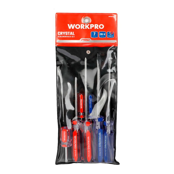 Workpro Jeu de 7 tournevis avec manche en cristal
