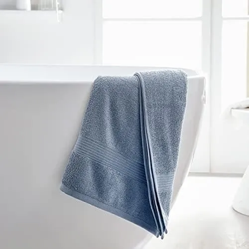 Today Lot de 2 serviettes de bain 50x90 cm, 100% coton 450 g/m², douceur exceptionnelle - Denim Today Lot de 2 serviettes de bain 50x90 cm, 100% coton 450 g/m², douceur exceptionnelle - Denim