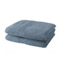 Today Lot de 2 serviettes de bain 50x90 cm, 100% coton 450 g/m², douceur exceptionnelle - Denim