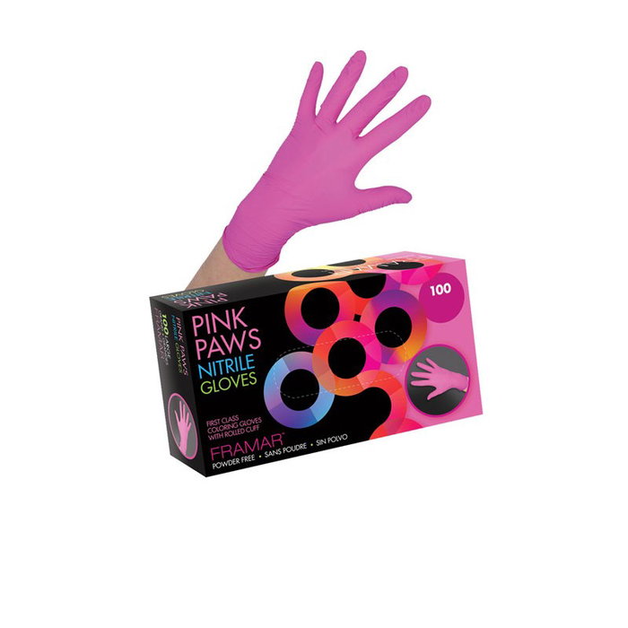 Framar Pink Paws Gants en nitrile rose, Large Framar Pink Paws Gants en nitrile rose, Large