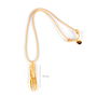 Shabama Collier TUENT COOL Beige Or Paillettes - Pendentif Patte de Langoustine sur Cordon Nylon Ajustable, Longueur 1m