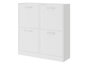 Giftdecor Meuble à chaussures en bois 2 étagères 4 portes blanc 80 x 82 x 24 cm