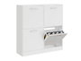 Giftdecor Meuble à chaussures en bois 2 étagères 4 portes blanc 80 x 82 x 24 cm