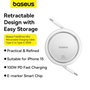 Baseus Free2Draw Câble de Charge Rétractable USB-C vers USB-C 100W 1m Blanc