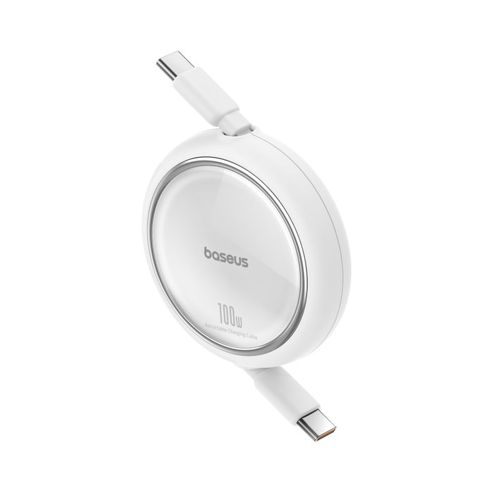 Baseus Free2Draw Câble de Charge Rétractable USB-C vers USB-C 100W 1m Blanc