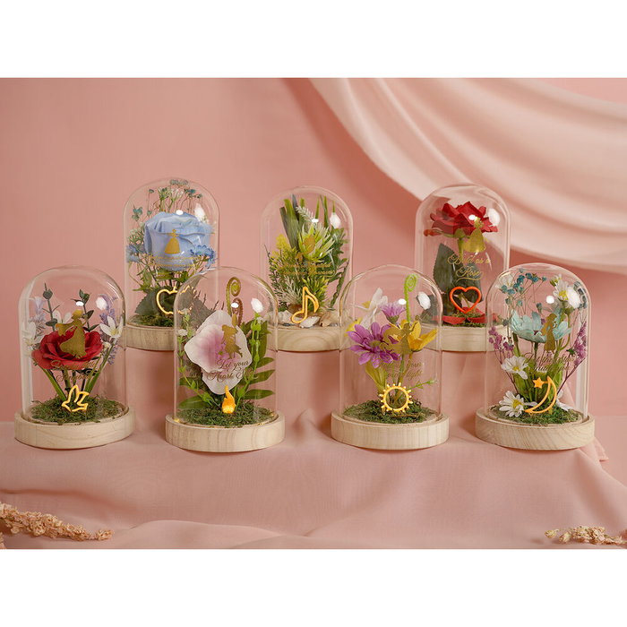 WIDDOP & CO Lampe Flor Campana Jasmine Princesas Disney en bois avec éclairage néon - Décoration