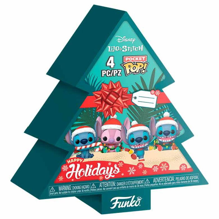 Funko Lilo & Stitch Holiday 2025 Pack de 4 figurines Pocket POP! avec arbre de Noël
