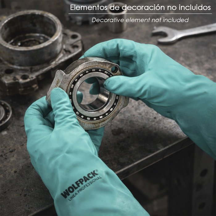 WOLFPACK LINEA PROFESIONAL Gant en nitrile résistant aux huiles 7 pouces