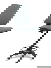 Tabouret Taburete Elche Contact permament de base Tissu Gris Structure polyamide noire Sans accoudoirs Sans appui-tête Roulettes en nylon 50 mm