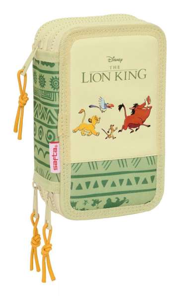 Safta Plumier Triple Mufasa 37 Pièces avec Accessoires de Dessin pour Enfants - Dimensions 12,5 x 19,5 x 5,5 cm