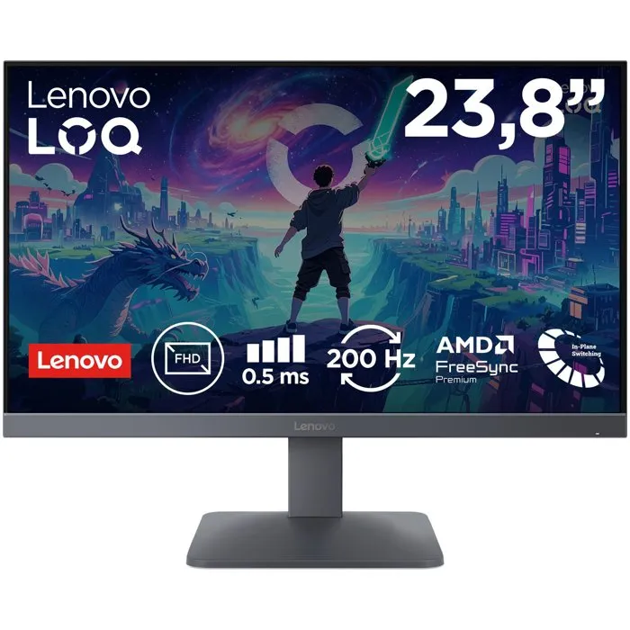 Lenovo LOQ 24-10 Écran PC Gamer 23,8'' FHD 200Hz Dalle IPS 0,5ms AMD FreeSync Premium Lenovo LOQ 24-10 Écran PC Gamer 23,8'' FHD 200Hz Dalle IPS 0,5ms AMD FreeSync Premium