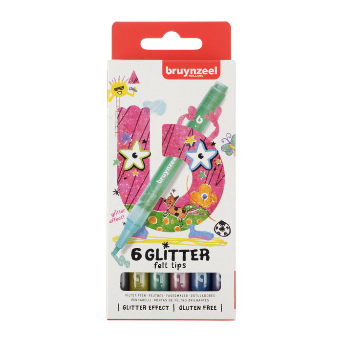 Bruynzeel Estuche de 6 rotuladores Kids brillantes Bruynzeel Estuche de 6 rotuladores Kids brillantes