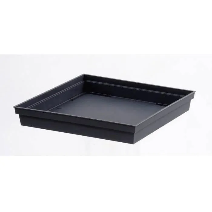 Eda - Pot de fleurs Toscane Carré XXL 43 cm 98 L Gris Anthracite - 43.3 * 43.3 * H. 80 cm - Traité Anti-UV et Ingelif - Garantie 7 Ans