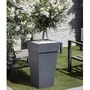 Eda - Pot de fleurs Toscane Carré XXL 43 cm 98 L Gris Anthracite - 43.3 * 43.3 * H. 80 cm - Traité Anti-UV et Ingelif - Garantie 7 Ans