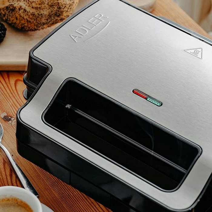 Adler AD 3073 Machine à sandwich et grille-pain Noir Argenté