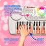 Deqube Clavier électronique avec boule disco et tabouret - 37 touches, 8 instruments, 8 rythmes, apprentissage avec lumières, enregistrement, multilingue