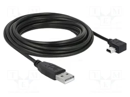 DELOCK Câble USB 2.0 avec prise USB A et mini fiche USB B 90° (5m)