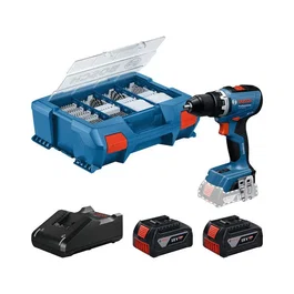 Bosch Professional Perceuse-Visseuse à Batterie GSR 18V-65, 2 Batteries 4.0Ah, Chargeur et 82 Accessoires, Capacité Percage Bois 35mm