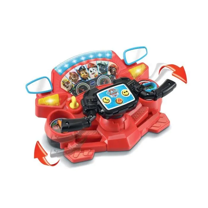 Vtech - Simulateur de volant Pilote 2 en 1 Mission Pat' Patrouille, 3 modes de jeu, 6 boutons personnages, français