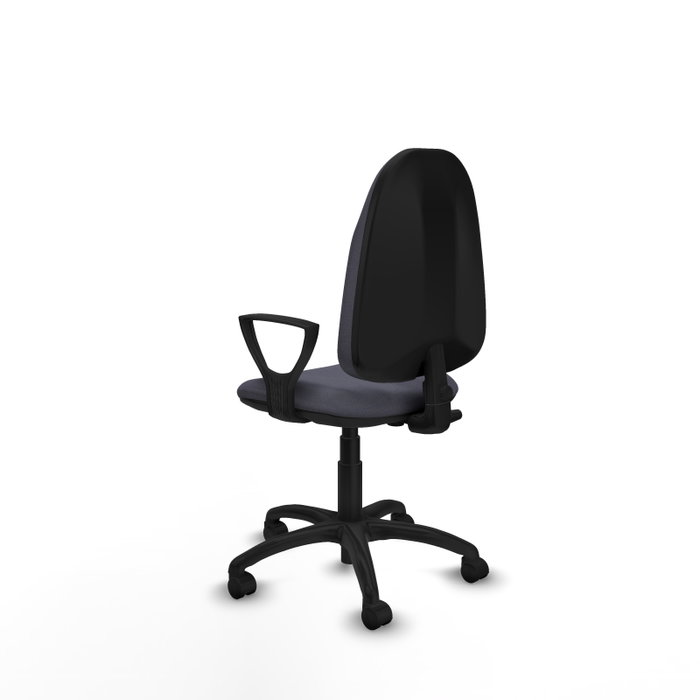Chaise de bureau Algarra avec mécanisme Contact permanent de base, rembourrée de tissu gris foncé. Équipée d'une base en polyamide noir, d'accoudoirs fixes et de roulettes en nylon de 50 mm. Chaise de bureau Algarra avec mécanisme Contact permanent de base, rembourrée de tissu gris foncé. Équipée d'une base en polyamide noir, d'accoudoirs fixes et de roulettes en nylon de 50 mm.
