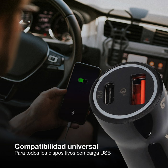 GSC Evolution Chargeur de voiture USB C + A QC 3.0 GSC Evolution Chargeur de voiture USB C + A QC 3.0