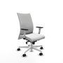 Piqueras Y Crespo Chaise de bureau Albacete confidente blanche avec mécanisme synchrone et accoudoirs ByN
